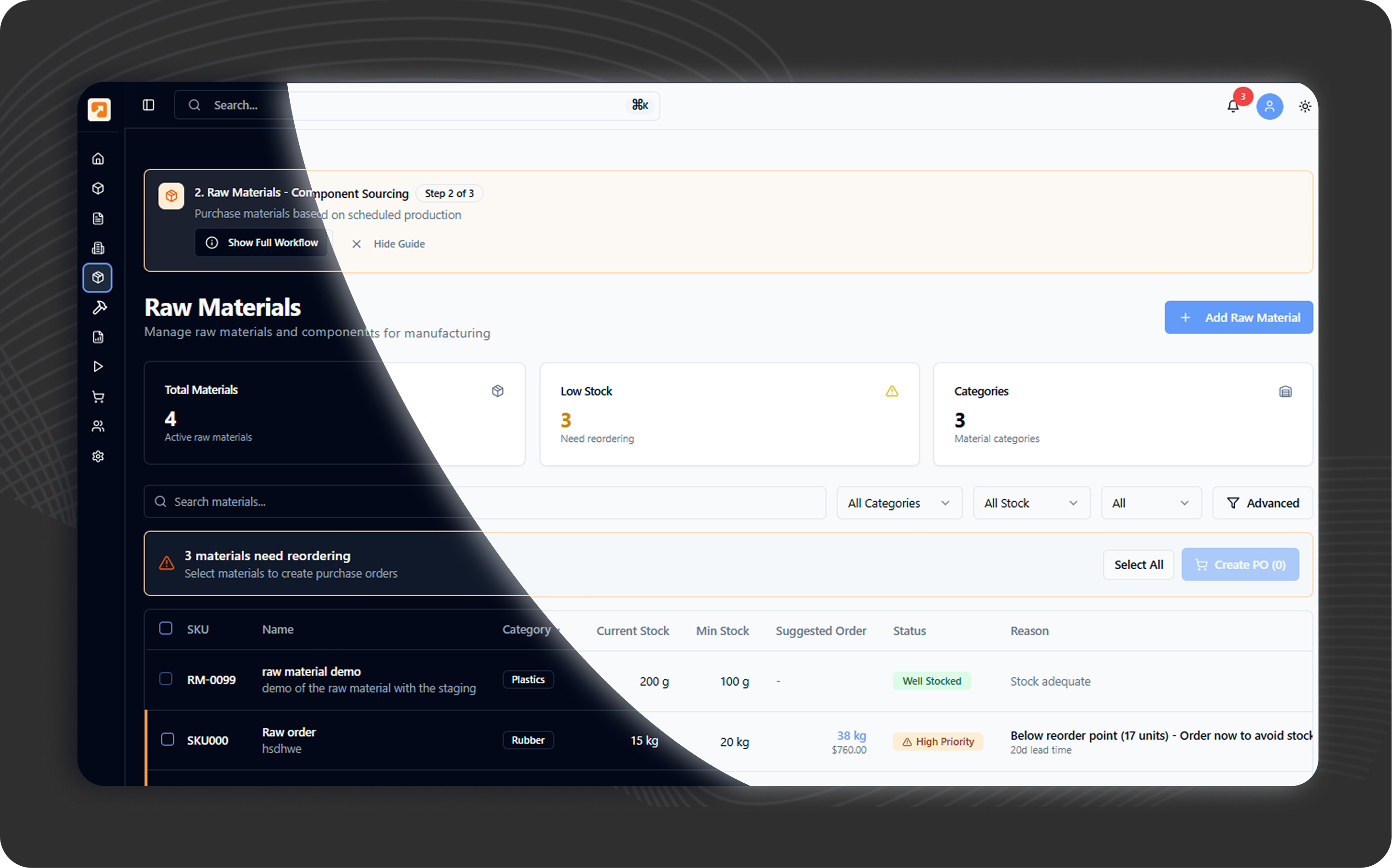 raw-materials Dashboard