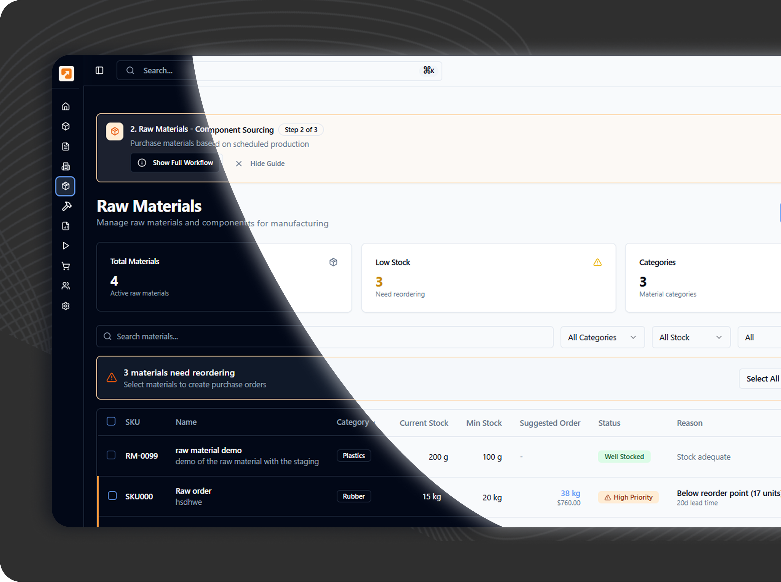 raw-materials Dashboard